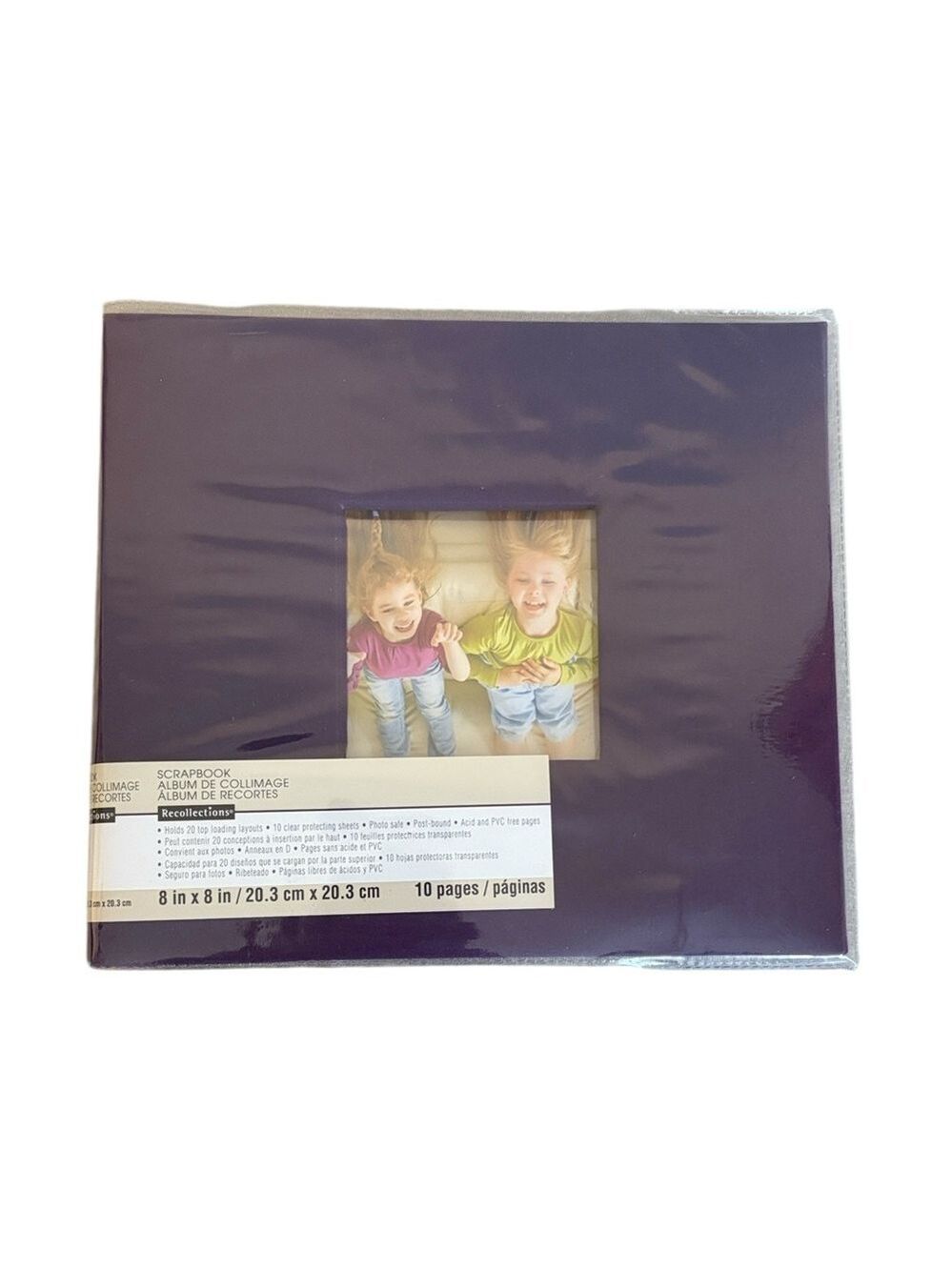 Recollections 8 x 8 Scrapbook Album Post Bound Photo Safe Purple New